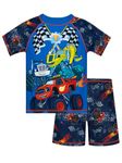 Blaze and the Monster Machines Swim Set | Two Piece Swimwear for Kids | Boys Swim Trunks and Rash Guard | Swimsuit for Boys | Blue 4