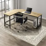 Kuyal Office Chair Mat for Hardwood Floor, 48 x 60 inches Computer Gaming Chair Mat, Low Pile Carpet Desk Chair Mat, Anti-Slip Floor Mats Wood/Tile Protection Mat(48'' x 60'', Beige)