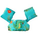 Koochie-Koo Cute Cartoon Dinosaur Printed Cool Beach/Pool Party Float Arm Band Swimming Trainer Vest Life Jacket Safety Gear for Baby Boys and Girls 22 to 55 lbs (Pack of 1, Green)