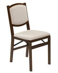 Stakmore Contemporary Upholstered Back Folding Chair Finish, Set of 2, Fruitwood