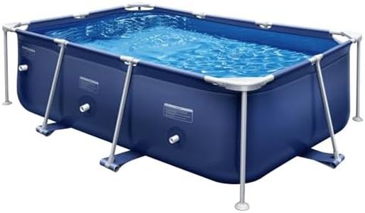 Rectangle Framed Swimming Pool 9'8" X 79" X 26" Above Ground Pool Sturdy Steel Frame Pool for Family Backyard