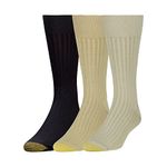 Gold Toe Men's 794S Canterbury 3 Pack Classic Dress Sock, Tan/Khaki/Black, 10-13 (Shoe Size 6-12.5)