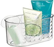 InterDesign Bathroom Shower Suction Shampoo Conditioner Organizer Basket, Clear