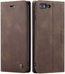 SINIANL iPhone 8 Plus Wallet Case iPhone 7 Plus Leather Case, Folio Case with Kickstand Credit Card Holder Magnetic Closure Folding Flip Book Cover Case for iPhone 7 Plus iPhone 8 Plus - Coffee