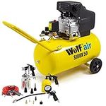 Wolf 50L Air Compressor Sioux 50 Portable 9.6CFM 1875w 2.5HP 116psi 8BAR 230V with 13pc Spray Kit - 2 Years Warranty