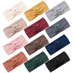 12 Pack Headbands for Women Knotted Cross Twist Wide Turban Hair Band Elastic Workout Non Slip Sweat Hair Wrap for Yoga Running Sport Accessories for Girls…