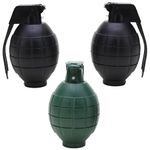 Pack of 3 Kids Army Toy Hand Grenades With Flashing Light & Sound - Role Play Police SWAT Mission, Pretend Fancy Dress Playset (3 Hand Grenades)