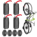Housolution Swivel Bike Wall Mount [4 Pack], 150° Swivel Holds up to 66lbs Vertical Bike Rack Wall Hanger, Bike Hangers for Garage, Mountain Bike Wall Mounts, Bicyckle Storage Rack for Garage