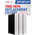 LifeSupplyUSA True HEPA Filter Replacement Compatible with Blueair All 500/600 Series SmokeStop 500 600 501 503 550E 601 603 650E Air Purifier (3-Pack)