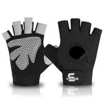 SAWANS Gym Gloves for Men & Women Ladies Weight Lifting Gloves Fitness Workout Breathable Training Non-Slip Grip Silicone Palm Protection Exercise Snug fit Hanging Pull-Ups Dumbbell (Black, XL)