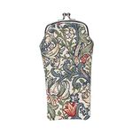 Signare Tapestry Glasses Case for Women Eyeglass Case with Vintage Designs (Golden Lily)