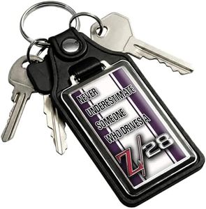 Brotherhood Car Key Chain for Camaro - Classic Models Keychain for Men and Women Gift Key Ring - Purple - Stripes