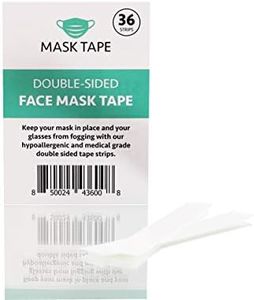 Face Mask Tape | Keep Masks from Slipping Down and Glasses from Fogging Up | 36 Double Sided Tape Strips | Hypoallergenic and Medical Grade