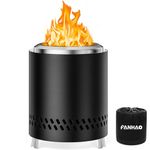 FANHAO 7 Inch Tabletop Fire Pit with Stand, Stainless Steel Smokeless Fire Pit with Removable Ash Pan, Portable Outdoor Fire Pit for Camping & Patio -Wood Burning or Pellet Fueled Portable Bonfire