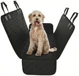 Active Pets Back Seat Cover for Dogs - Standard Dog Hammock for Car w/Mesh Window - Non-Slip, Waterproof Back Seat Protector for Travel - Black