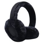 Harssidanzar Classic Winter Earmuffs for Men and Women, Unisex Sheepskin Earmuffs, Foldable Earmuffs, Unisex Earmuffs,Outdoor Earmuffs, Ski Earmuffs HU301UK,Black