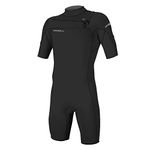 ONeill Mens Hammer 2mm Chest Zip Spring Shorty Wetsuit - Black - Easy Stretch Breathable - Double super seal neck