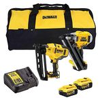 DEWALT DCK2046P2-GB DCK2046P2 18V Brushless Twin Nailer Kit with 2 x 5.0Ah Batteries & Charger in Bag, 18 V