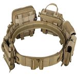 YAKEDA Molle Battle Belt Tactical Combat Belt Quick Release Rigger 1.75 Inch Inner & Outer EDC Belt Heavy Duty Belts Law Enforcement for Men (Tan)