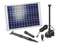 Solar Pond Pump 20 Watt Solar module 1350 l/h Flow Rate 1.9 m Delivery Head Complete Set for Garden Pond