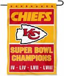 WinCraft Kansas City Chiefs 4 Time Champions Yard Garden Banner Flag