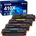 TEINO 410X 410A Toner Compatible for HP 410X 410A Toner Cartridge 4 Pack High Yield for Color Laserjet Pro MFP M477fnw M477fdw M477fdn Pro M452nw M452dw M452dn (Black, Cyan, Magenta, Yellow)