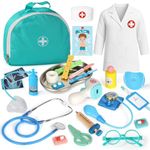 Lehoo Castle Kids Doctors Set, Pretend Doctor Kit Toys Medical Playset, Wooden Play Toys, Educational Toys for 3 Year Old Boys