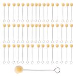 50 Pack Wool Daubers Ball Brush Leather Dye Tool with Metal Handle Wool Daubers for Leather Dyeing for DIY Crafts Projects