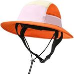 USHAKECAMP Surf Hat Bucket Sun Hats for Surfing Boating Water-Sports Men and Women-Quick Drying Adjustable Chin Strap Orange Pink