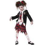 Morph Costumes School Girl Zombie Costume for Kids, Kid Zombie Costume Girl, Kids Halloween Costumes Girls Scary, Halloween Costumes For Girls Medium