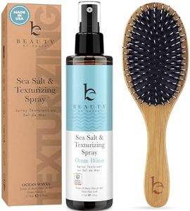 Beauty by Earth Sea Salt Spray for Hair Made From Natural & Organic Ingredients and Boar Brush with Pins, Texturing Spray for Men & Women