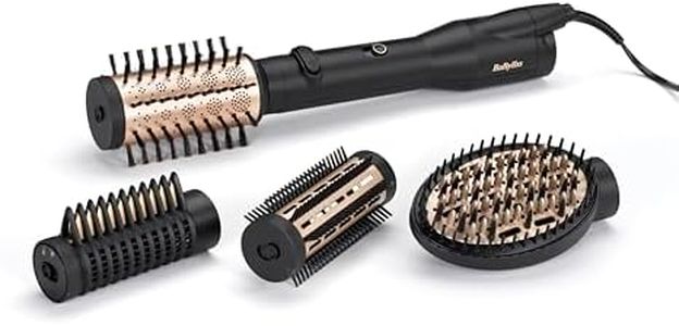 BaByliss AS970E Cepillo de Aire Caliente Big Hair Luxe, Cepillo secador de pelo, 4 Cabezales, Iónico, Rotación multidireccional