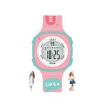 SPIKY Cool Pink Digital Watch for Kids Girls and Boys, Printed Silicone Strap, Alarm, Stop Watch, Day Date Function, Pastel Colors - Pack of 1