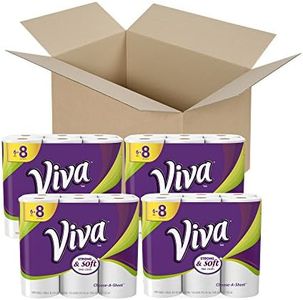 VIVA Choose-A-Sheet Paper Towels, White, Big Roll, 6 Roll (Pack of 4)