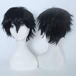 S-noilite Cosplay Curly Hair Tail Full wigs Black Short Wig Women/Men Wig Costuem Fancy Dress