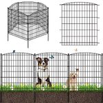 Zamsion Garden Fence 10 Panels, 31 in(H) x 23.6ft(L) Outdoor Animal barrier fence for Dog Pet, No Dig Decorative Garden Fencing Border for Yard and Patio, Rustproof Metal Wire Panel