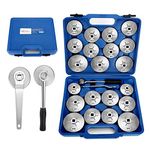 SZBRT BETOOLL HW0103 23pcs Aluminum Alloy Cup Type Oil Filter Cap Wrench Socket Removal Tool Set 1/2"dr. with a Storage Case