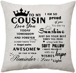 To My Cousin Gifts Cushion Cover Gifts for Cousin Personalised Cousin Birthday Gifts from Cousins Christmas Graduation Wedding Idea Gifts Pillowcase 45 x 45 cm (Cousin)