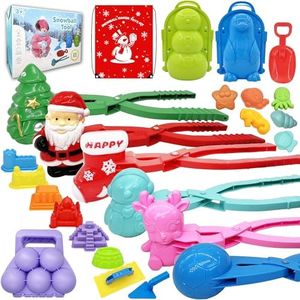 Snow Toys for Kids Outdoor, 26Pcs Snowball Makers Tool Kit, Funny Snow Balls, Snowman, Penguin, Elf, Santa Claus and Castles Molds, for Toddlers/Adults Winter Outside Snow Games