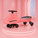 Kidsmate Drift Swing Car for Kids - Ride-On Toy with PU Wheels, Non-Slip Pedals, and 360° Rotating Steering for Easy Navigate The Car for Ages 3 and Up - Radish Pink