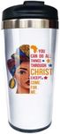 Yipaidel African American Woman with Quotes Black Girl Tribal Stainless Steel Travel Coffee Mug, Funny Insulated Water Bottle Tumbler Cup 13 OZ Gifts For Aunt Sister Friends, Men Women Love It