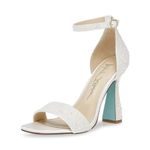 Betsey Johnson Women's Dani Heeled Sandal, Pearl, 8.5