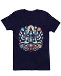 His'en'Her Shiva Printed Tshirt for Men (Design: Shiva's Cosmic Dance, Navy, Large)