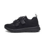 Plaeto Aspire Unisex Black Shoes for School Boys | Velcro Closure, Breathable Upper | Multiplay Sports Shoes - Girl | Boy | Child | Kids School Shoes Black