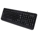 Adesso AKB-132HB Multimedia USB Keyboard with 3 Hubs, Black