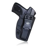 Gun Holster, Ruger LC9 Holster, Kydex IWB Holster Custom Fit: Ruger LC9 / LC9S / Ruger LC380 / Ruger EC9S Pistol - Inside Waistband Concealed Carry - Cover Mag-Button - Pouch (Black, Right)