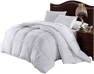Royal Hotel Couette extra longue en duvet 650 fils/cm² 100 % coton 300 fils Blanc à rayures
