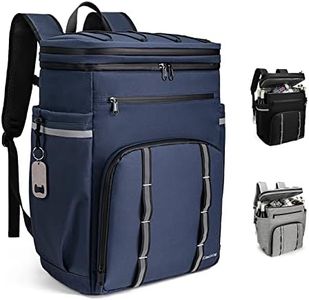 Backpack Coolers Insulated Leak Proof, 45 Cans Beach Cooler, Large Capacity, Ice Chest Backpack, Waterproof Soft Cooler Bag for Lunch for Men Women Camping Hiking (Navy Blue)