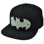 Batman Solid Black Snapback Flat Bill Hat Cap DC Comics Acrylic Badger Hero