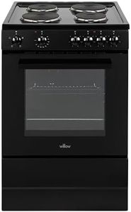 Willow WSE60BK 68L Freestanding Single Cavity Cooker, 60cm Electric Cooker - Black